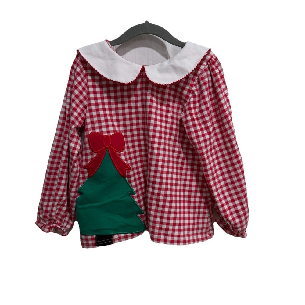 Girls Toddlers Smokingbird 4T Christmas Top Shirt‎ Long Sleeve Gingham